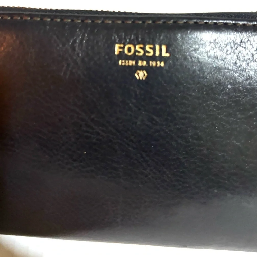 Fossil Black Leather Pouch